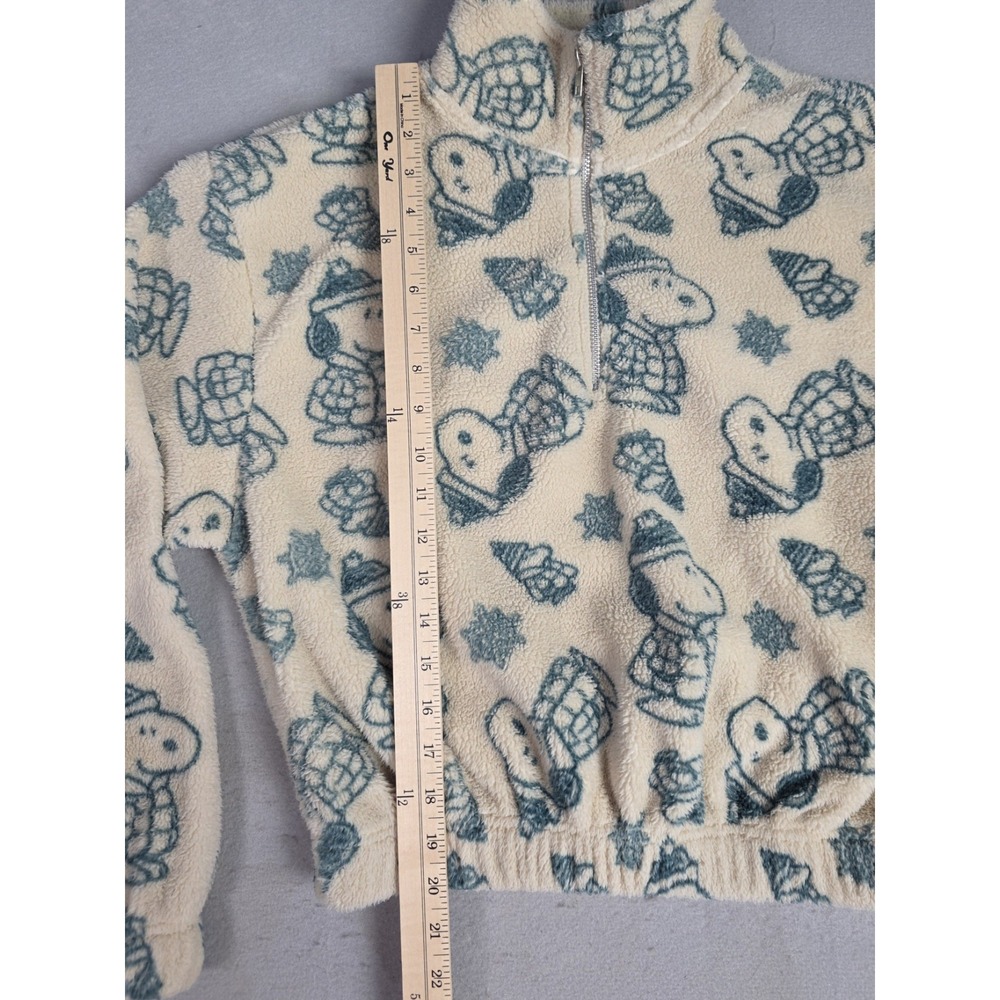 Women's Peanuts Snoopy Sherpa Fleece Pullover Quarter Zip MEDIUM Warm Winter - Picture 2 of 8